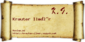 Krauter Ilmár névjegykártya